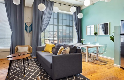 Downtown Apartment | 100 Year-Old Historic Brick 2BR Loft High Ceiling6