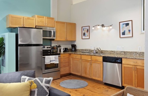 Downtown Apartment | 100 Year-Old Historic Brick 2BR Loft High Ceiling6