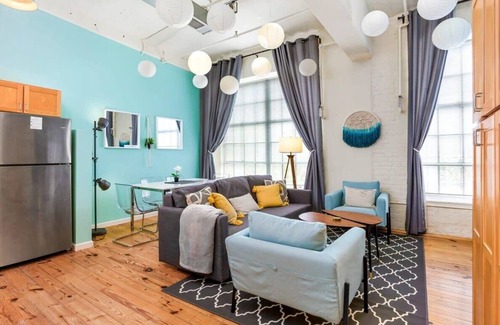 Downtown Apartment | 100 Year-Old Historic Brick 2BR Loft High Ceiling5