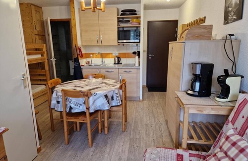 Montalbert Apartment | 100m from ski slopes, 1st floor, view ski slopes/village, balcony, tv, ski locker, 28m², Montalbert