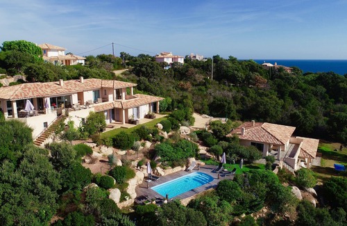 Pinarellu Villa | 180° view of Pinarello Bay Heated pool Private access to cove 5/7 rooms