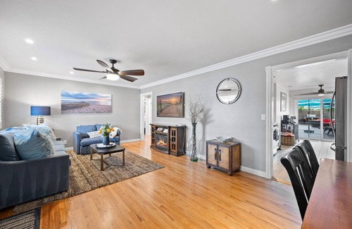 South Oceanside House | 2 Beautiful Coastal Homes FAMILY FRIENDLY: Outdoor Space: FireTable BBQ Yard EVC