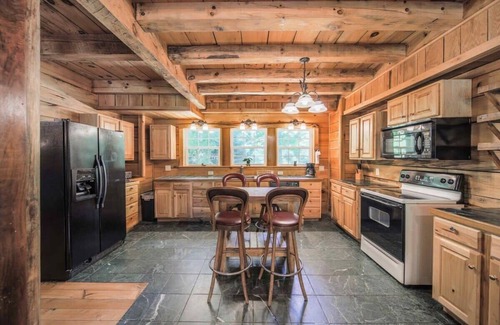 Mars Hill House | 2 Cabins on Private Pond Sleeps 30 Sauna Hot Tub