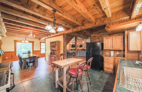 Mars Hill House | 2 Cabins on Private Pond Sleeps 30 Sauna Hot Tub
