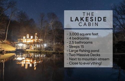 Mars Hill House | 2 Cabins on Private Pond Sleeps 30 Sauna Hot Tub