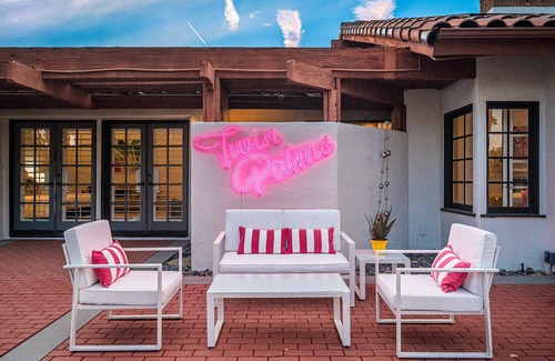 Twin Palms House | 2 homes to Share! 2 pools and Pink Tennis Court! Vacation Memories!