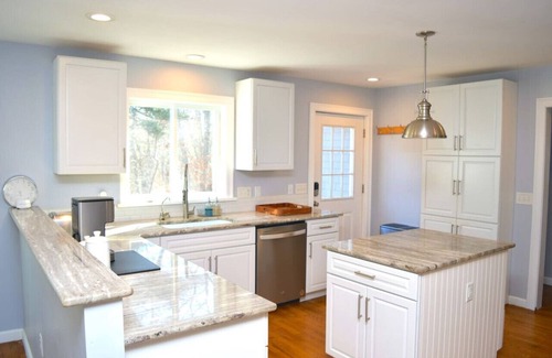 North Falmouth House | 3 bedroom 2 bath Renovated Ranch with Pond Views on peaceful private 1.5 acre lot in North Falmouth