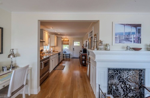 North Kingstown House | 3 bedroom, 2 full bathroom water view and ocean front property. Outdoor kitchen and lounge chairs.