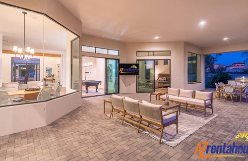 Sundown Manor Villa | 3 Million Desert Paradise+PickleballCourt+HtdPool+Playset+Firepit+PoolTable+HugeLot+Prime Location