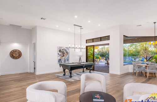Sundown Manor Villa | 3 Million Desert Paradise+PickleballCourt+HtdPool+Playset+Firepit+PoolTable+HugeLot+Prime Location