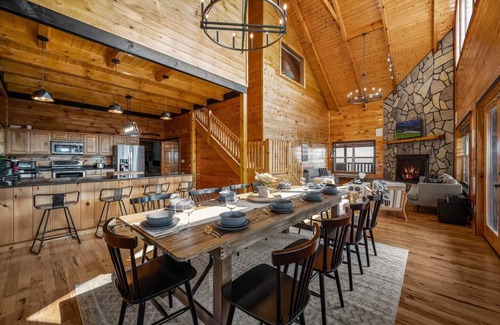 Sevierville Cabin | 360 Views~Indoor Pool~Theater~Game Room~Fireplaces