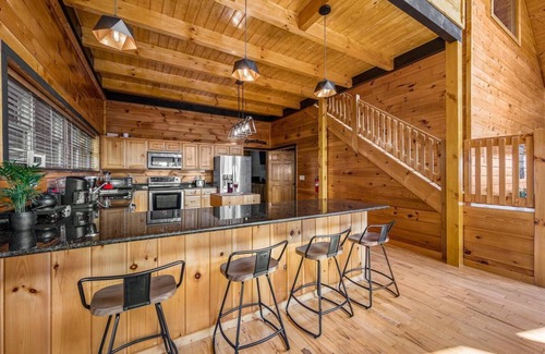 Sevierville Cabin | 360 Views~Indoor Pool~Theater~Game Room~Fireplaces