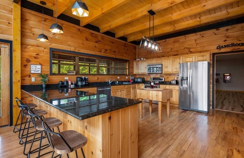 Sevierville Cabin | 360 Views~Indoor Pool~Theater~Game Room~Fireplaces
