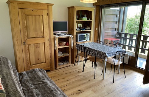 Les Carroz-d'Araches Apartment | 5 minutes from ski slopes by free bus, lovely mountain-style studio.