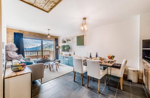 Les Boisses Apartment | 50m from ski slopes, 3rd floor, view valley, fitness, swimming pool, sauna, hammam, balcony, tv