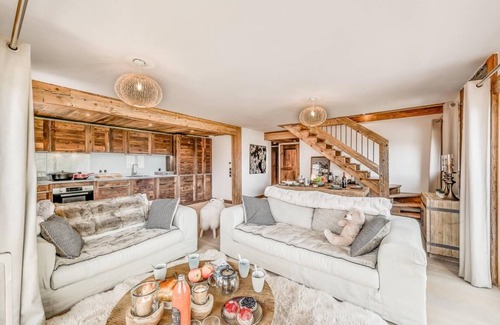 Les Boisses Apartment | 50m from ski slopes, 5th floor, fitness, swimming pool, sauna, hammam, balcony, tv, ski locker, 93m²