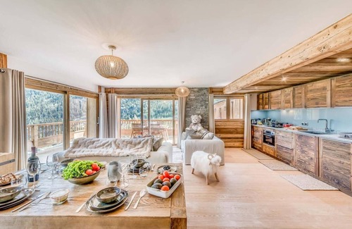 Les Boisses Apartment | 50m from ski slopes, 5th floor, fitness, swimming pool, sauna, hammam, balcony, tv, ski locker, 93m²