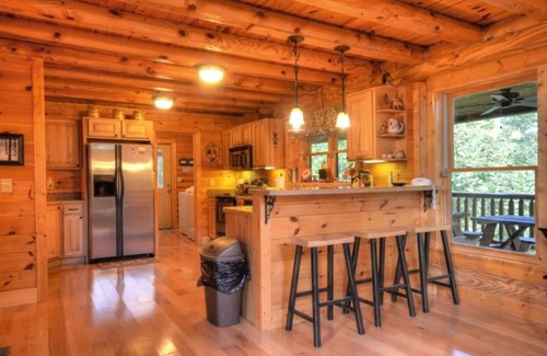 Almond Cabin | 5br Log Cabin: Hot Tub, Game Room, Yard, Firepit! Near Fontana, Bryson, and NOC