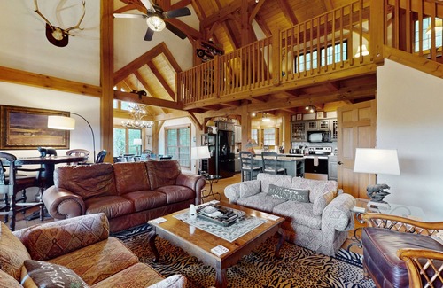 Sapphire House | 8-acre retreat near Sapphire Ski Valley with pool access, fireplace, & deck