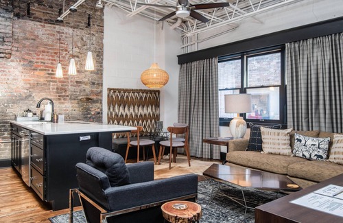 Downtown Asheville Apartment | 80 LEX APT 204 : Industrial Chic Meets the Old World in Downtown Asheville + Free Off Street Parking