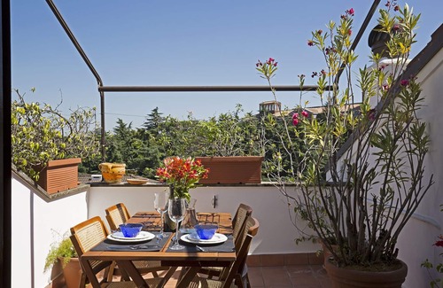 Quartiere XIII Aurelio Apartment | A charming penthouse with terraces overlooking St. Peter's Dome. WIFI/AC