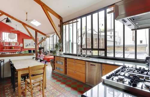 Notre-Dame-des-Champs House | A Colorful and atypical 4BR/3BA house with a large terrace in Montparnasse