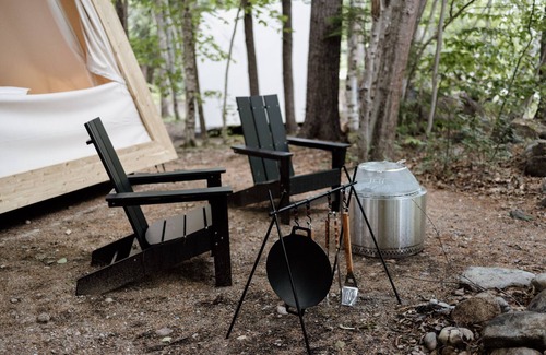 Woodstock RV Rental | A-Frame Site 34 | Queen Bed | Brook View