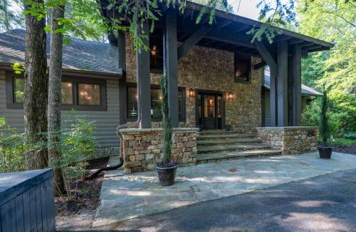 Cherry Log House | A Stoney River - Luxurious Cherry Log Riverfront Cabin - Hot Tub, Game Room, Multiple Decks, Views of Ellijay River, Goose Islan