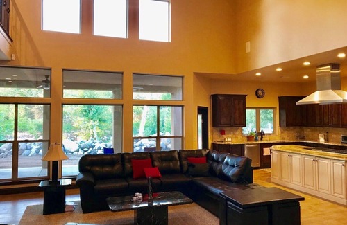 Three Rivers House | A Very Sweet Retreat: The S Fork River is flowing. You can see, hear & touch it!