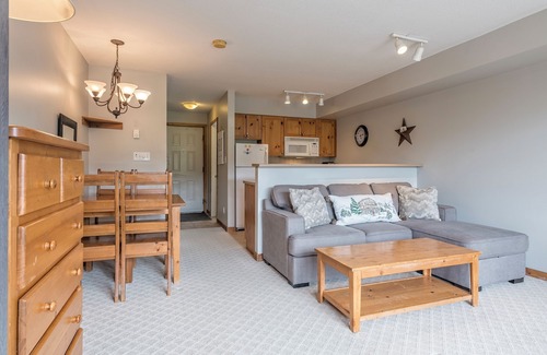 Silver Star Mountain Apartment | Affordable Fully Equipped Creekside Studio - Shared Hot Tub and Laundry