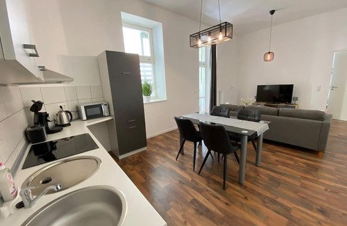 Hasselbachplatzviertel Apartment | AKK3 Apartment Magdeburg Altstadt Zentral Balkon