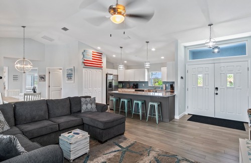 Pine Valley House | ALL the amenities! New home with hot tub, on canal, dock, everything you need!