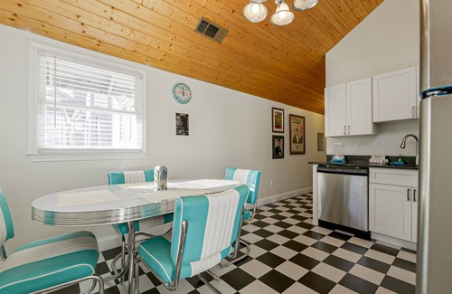 Helen House | Alpine River Suites #503 - Cozy 50's Themed Condo Overlooking River in Downtown
