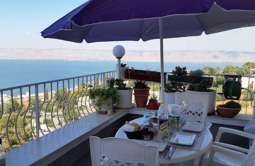 Tiberias Apartment | Amazing Sea of Galilee View Room