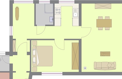 Olsberg Apartment | Apartment Elim, 64sqm, 1 bedroom, max. 4 people (3 adults)