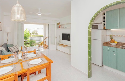 Cala en Forcat Apartment | Apartment "Los Delfines Biniforcat" with Private Covered Terrace and Shared Pool