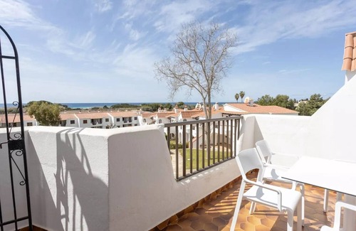Sant Jaume Mediterrani Apartment | Apartment 'Son Bou Gardens Sup 2' with Sea View, Shared Pool and Wi-Fi