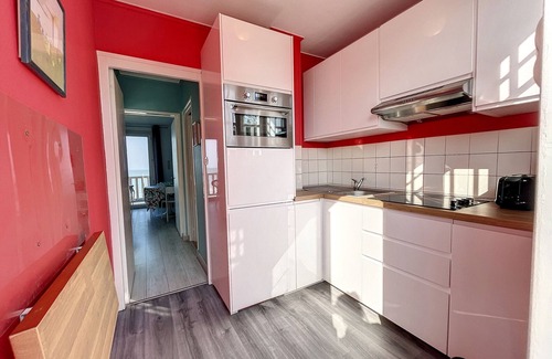 Jullouville Apartment | Apartment with balcony, garden, and beach access