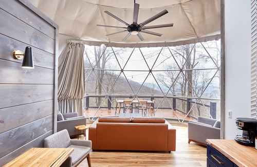 Canton Cabin | Asheville Dome Sleeps 6 + Mountain and Forest View