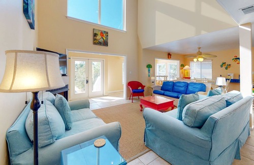 Plantation House | Beach Across the Street! Dog-Friendly Home w/ Private Pool, AC, WiFi & Games!