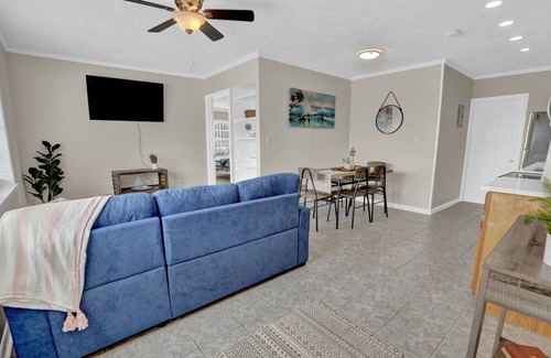 Crescent Beach Condo | Beach Bungalow Steps to Beach! Full Kitchen, Large Private Deck, Pool Access!