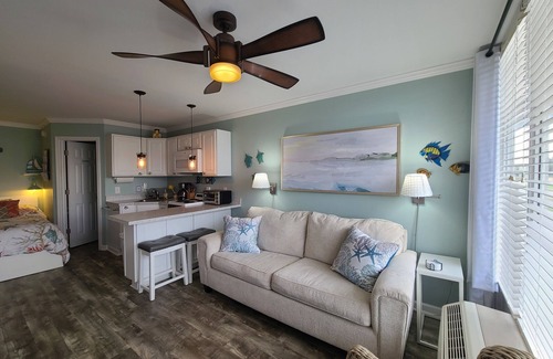 Atlantic Beach Condo | BEACH TIME! Ocean side! Private area, no crowds - Steps from sand. Downstairs.