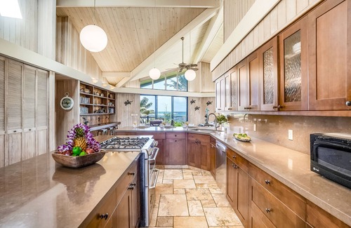 Anahola House | Beachfront estate with ocean views, private hot tub, beach gear & enclosed yard