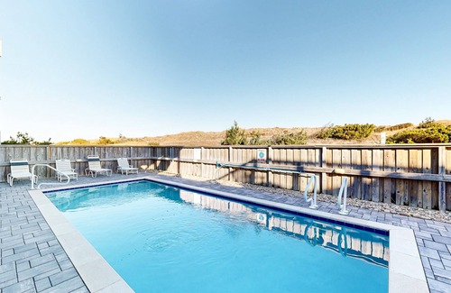 Waves House | Beachfront getaway with ocean views, private pool, hot tub, bar, deck & foosball