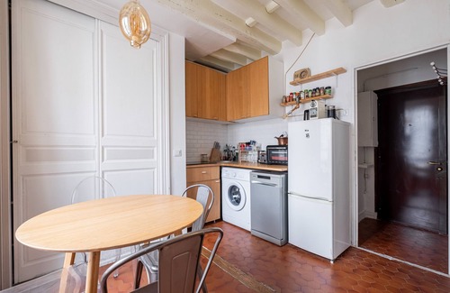 11th Arrondissement Apartment | Beams and Blues, by Veeve