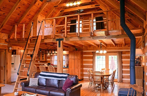 Logan Cabin | Beautiful 12 acre retreat with game room - great for families!