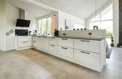 Skaven Strand House | Beautiful home in Tarm with sauna