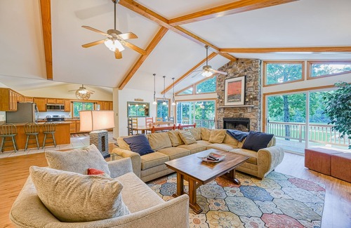 Mineral House | Beautiful lakefront home with large deck, firepit, dock