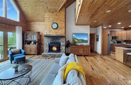 Wolf Laurel Cabin | Beautiful Mountain Home: 5BR/5BA Hot Tub + Sauna + Theater + Game Room + Golf + Pool