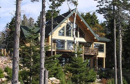 South Gouldsboro House | Beautiful Ocean Views, Large Cabin Home with Floating Dock. Oceanfront, Spacious